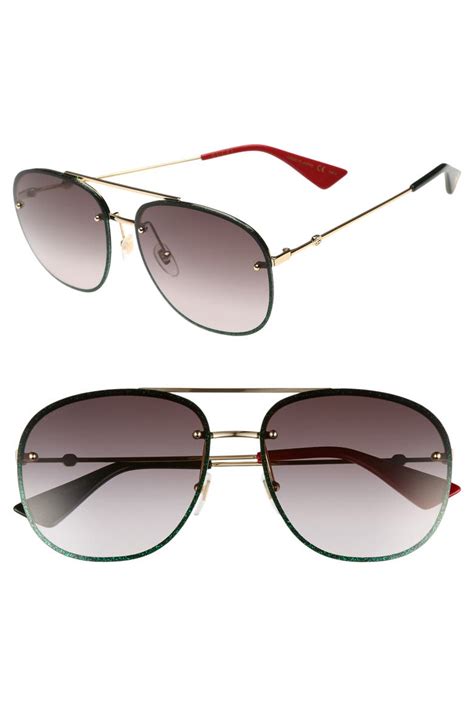 gucci 62mm gradient oversize aviator sunglasses|gucci oversized aviator sunglasses.